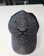 HOOey Men's Stretch Baseball Cap, Solid Gray/Black Knit, Size L-XL picture