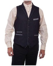 Scully RangeWear Men's Blue Old West Silhouette Vest - RW309-BLU picture