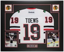 Jonathan Toews Autographed & Framed White Chicago Jersey Beckett Certified picture