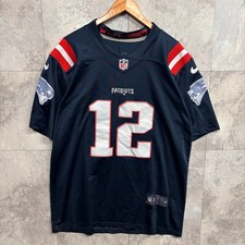 Nike Tom Brady Patriots Color Rush Vapor Limited Jersey Men's L Navy #12 NFL picture