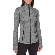 LULULEMON DEFINE JACKET Heathered Black Gray LUON THUMBHOLES POCKETS sz 6 picture