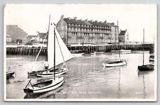 West Bay Harbour Bridport Dorset UK Postcard Valentine's Silveresque Boats picture