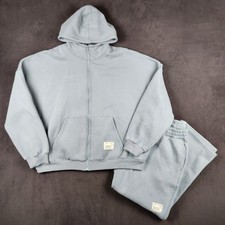 Comfrt Unisex Sweatsuit Set Size 2XL Blue Embroidered Logo Hoodie Sweatpants picture