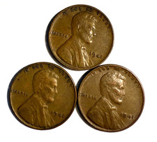 1941 P 3 pennies Lincoln Wheat picture