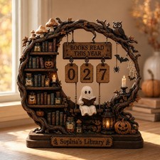 Personalized Whimsical Ghost Reading Tracker, Enchanted Library Decor picture