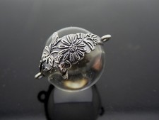 Genuine Pool Of Light Sterling Silver 925 Floral Orb Pendant Component 1 Piece picture