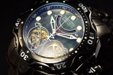 Invicta Reserve Venom Automatic MOP Double Heart Open Black Tone Mens Watch 53mm picture