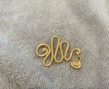 Vintage Signed Anne Klein Gold Tone Abstract Swirl Pin picture