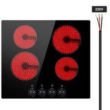 24 in Built-in Electric Cooktop Radiant Ceramic Cooktop 4 Burners 6000W picture
