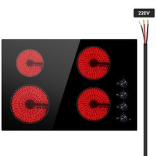 30in Built-in Electric Cooktop  4 Burners Radiant Ceramic Cooktop Knob Control picture