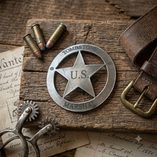 Collectable Western Badge - Old West Pewter 1.75 Badge - Tombstone US Marshal picture