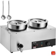 VEVOR Commercial Electric Soup Warmer, Dual 7.4QT Stainless Pots, 1200W 86~185°F picture