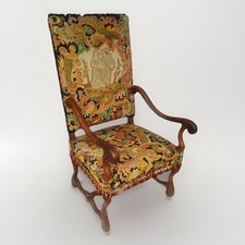 Antique 1880s French Needlepoint Armchair  Os Du Mouton Throne Chair Fauteil picture