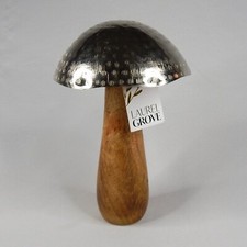 Laurel Grove Steel Metal & Wood Toadstool Mushroom Sculpture 8