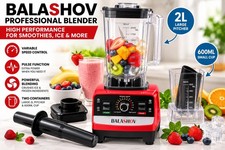 BALASHOV 1500W Countertop Blender 64oz 15-Speed Pulse w/ Tamper Red/Black picture