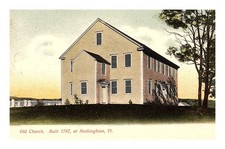 Postcard: Old Church. Built 1787, at Rockingham, Vt. picture