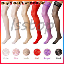 Lady's Lace Top Stay Up Stockings Thigh-High Sheer Pantyhose Stockings For Women picture