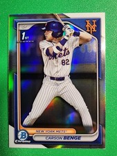 2024 Bowman CHROME CARSON BENGE 1ST ROOKIE REFRATOR #BDC-28 NEW YORK METS RC picture
