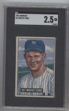 Whitey Ford 1951 51 Bowman #1 New York Yankees Rookie Card RC SGC 2.5 picture