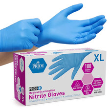 MED PRIDE Blue Nitrile Gloves Medical Exam Disposable Powder & Latex-Free 400ct picture