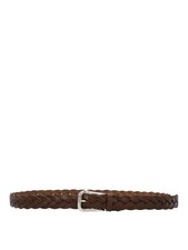 BRUNELLO CUCINELLI MEN'S BROWN BRAIDED LEATHER BELT MSRP $595 picture