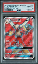 2018 POKEMON SUN & MOON CELESTIAL STORM #153 FULL ART/BLAZIKEN GX PSA 10 picture