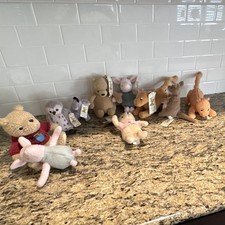 GUND Classic Pooh Plush Lot of 8 - Complete Tagged Set & Rare Variants NWT picture
