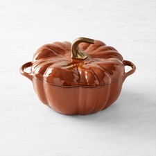NEW Staub Enameled Cast Iron Pumpkin Cocotte, 3.5-Qt  Orange picture