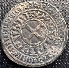 1280-1305 France Philip IV Silver Gros Tournois A l'O rond Medieval Coin picture