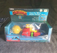 Vintage 1986 Kenner Centurions Depth Charger Bike  Horn Toy CIB Sealed box, Rare picture