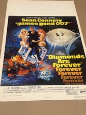Diamonds are Forever James Bond Window Card 1971 Movie Poster 14x22 Sean Connery picture