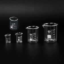1Set Low Form Glass Beaker 5 10 25 50 100ml Borosilicate Measuring Lab Glassware picture