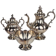 Antique Mid-19th Century Rogers Bros Silver Plated Tea Set Baroque Revival picture
