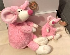 Ty Beanie Babies 2004 Pinky’s-RATSO-Buddy & Beanie Set-New Mint with Mint Tags picture