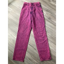 Vintage 80s Wrangler Purple Acid Wash Pleated Front Bareback Jeans US High Waist picture