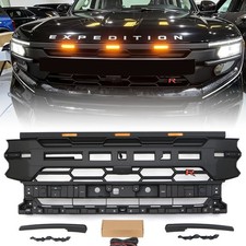 Black Front Grille Fits For Ford Expedition 2025-2026 Upper Grill With LED Light picture