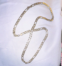 14K  24” Yellow Gold Figaro Chain Necklace with Lobster Clasp, No Stone picture