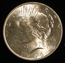 1923 P Peace dollar nice unc. picture