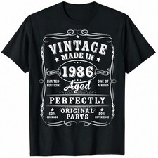 Vintage 1986 40th Birthday Shirt Aged Perfectly Retro 40 Years Old Graphic Tee picture