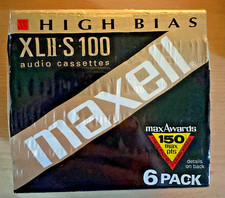 Sealed Maxell XLII-S 100 High Bias Type II Audio Cassette Tape 6 Pack Vintage picture