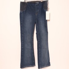 Pilcro Anthropologie Jeans Womens 29  Corset Pull On Straight Dark Blue NWT picture