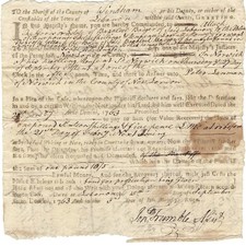 George Washington Advisor, Last Colonel Governor Of CT, Trumbull, Signs Document picture