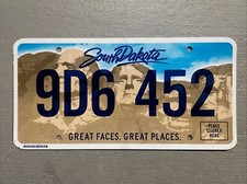 SOUTH DAKOTA LICENSE PLATE MOUNT RUSHMORE RANDOM LETTERS/NUMBERS NICE picture