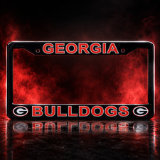 Georgia Bulldogs UGA License Plate Frame Cover - Black - EliteAuto3K picture