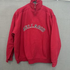 BELLAGIO Fleece - Red 1/4 Quarter Zip Sweatshirt  Hoodie Size XL  Nice picture