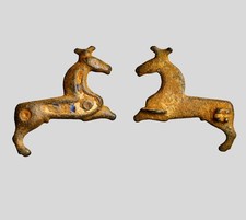 Phoenician Bronze Horse Mount Color Inlay Hellenistic Period 300–100BC Antiquity picture