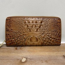 Brahmin Skyler Wallet Pecan Travel Wristlet Long Card Holder New With Defect picture