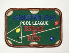 Vintage APL American Pool League - Break & Run - patch 8ball 9ball APA picture
