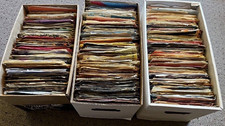 Mixed Lot of 100 45rpm records.  50s-80s picture