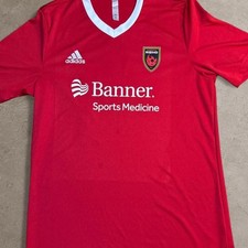 Adidas Phoenix Rising FC 19 Soccer Jersey Size L Red Banner Sports Med picture